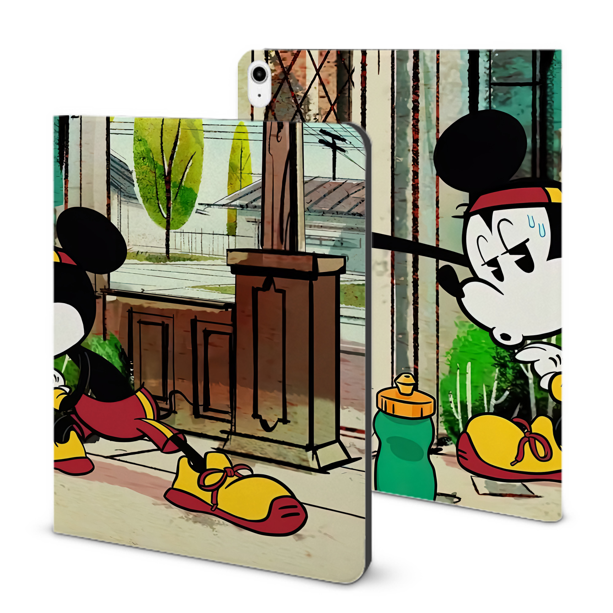 （画像用） ミッキーマウス Mickey Mouse IPadケース ペンホルダー付き ブックスタイルデザイン